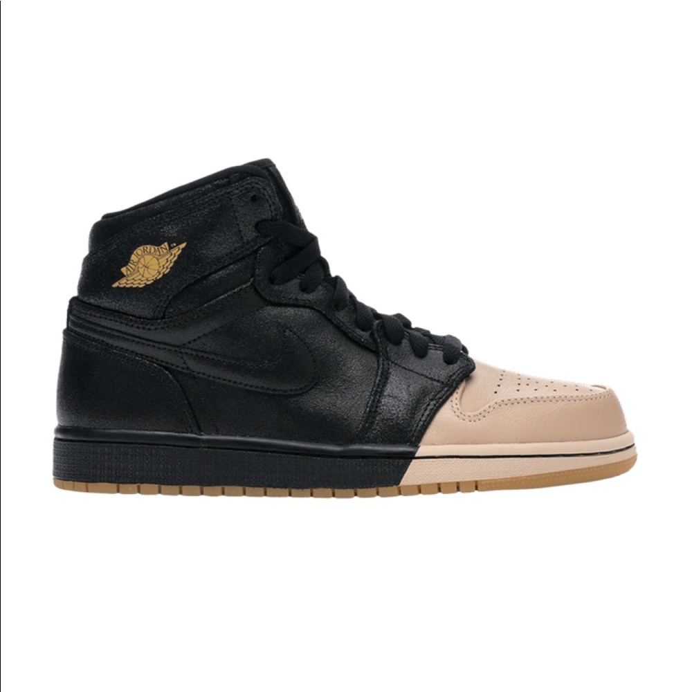 AIR JORDAN 1 RETRO HIGH DIPPED TOE black/tan/gold